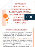 A EVOLUÇÃO DEMOGRÁFICA,