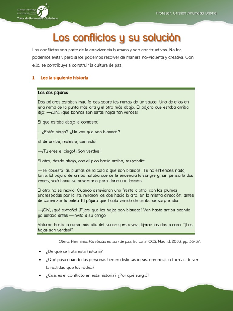 Los Conflictos y Su Solución PDF | PDF | Conflicto (proceso) | Violencia