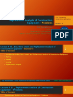 Lecture 21 - Replacement Analysis of Construction Equipment Problems