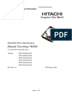 Hard Disk Drive Specification Hitachi Travelstar 7K500