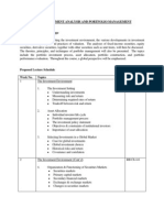 Investment Analysis and Portfolio Management Outline