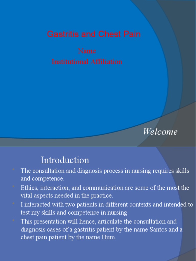 Gastritis and Chest Pain PDF Pain Medicine