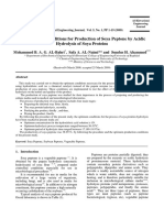 The Optimum Conditions For Production of Soya Peptone by Acidic Hydrolysis of Soya Proteins