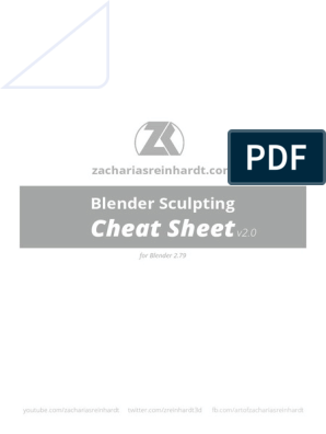 Blender 2-79 Sculpting Cheat Sheet v2.0 Print PDF PDF | Human–Computer Interaction