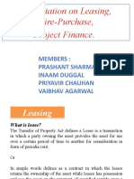 Presentation On Leasing, Hire-Purchase, Project Finance