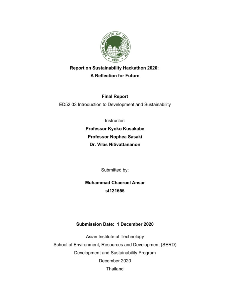 Sustainability Hackathon 2020 Insights | PDF | Hunger | Sustainability