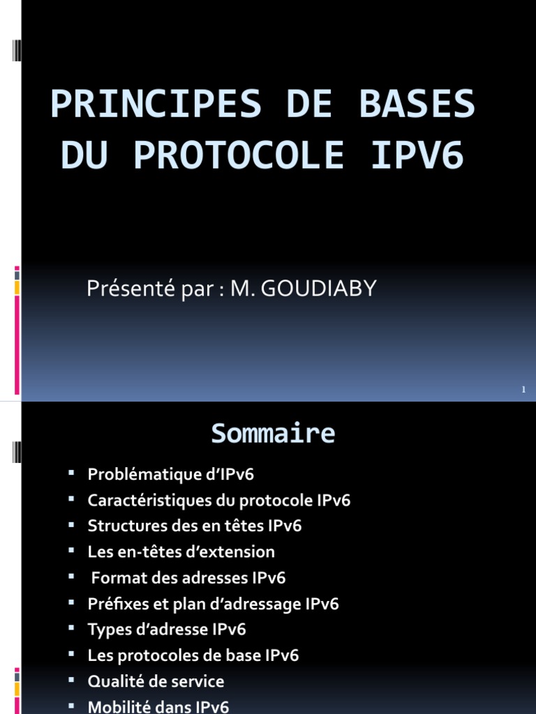 Introduction au Protocole IPv6 | PDF | I Pv6 | Multidiffusion