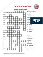 Countries & Nationalities: Crossword