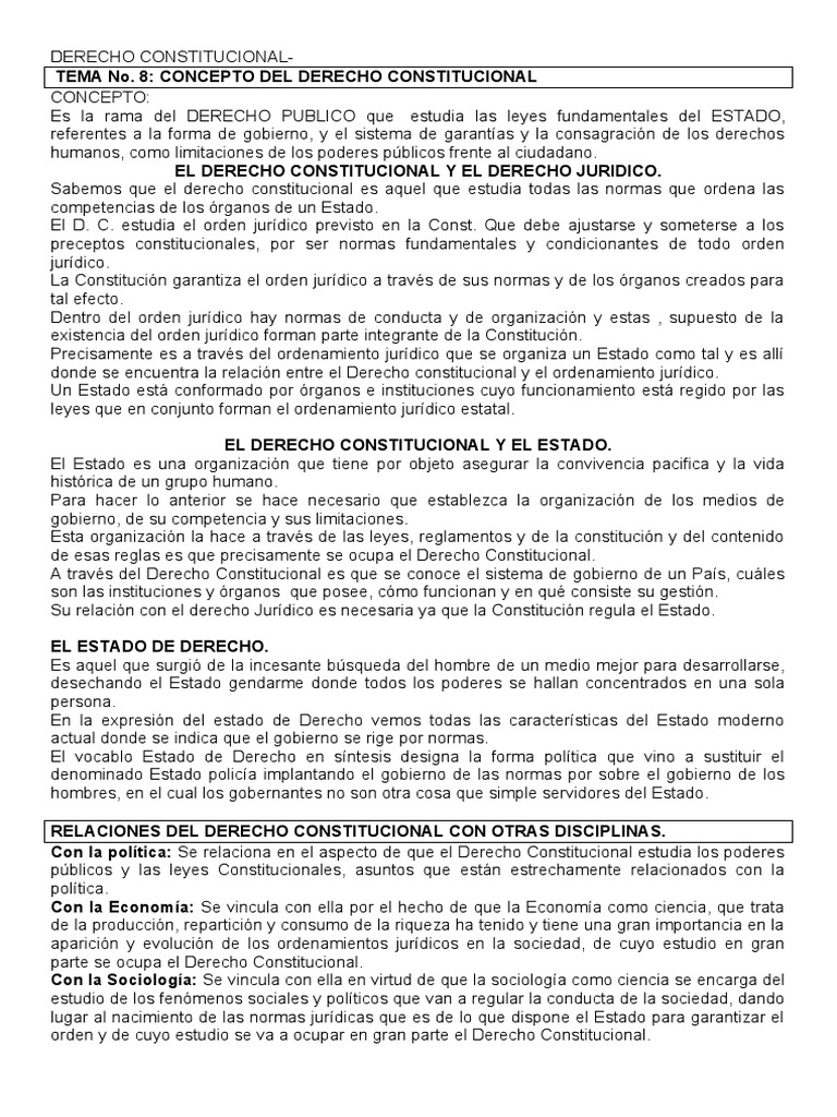Derecho Constitucional y su Impacto en el Estado | PDF | Constitución ...