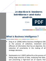 Introduction To Business Intelligence and Data Analysis