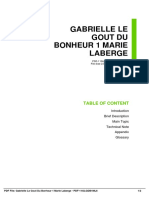 Gabrielle Le Gout Du Bonheur 1 Marie Laberge: Table of Content