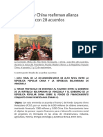 Venezuela y China Reafirman Alianza Estratégica Con 28 Acuerdos