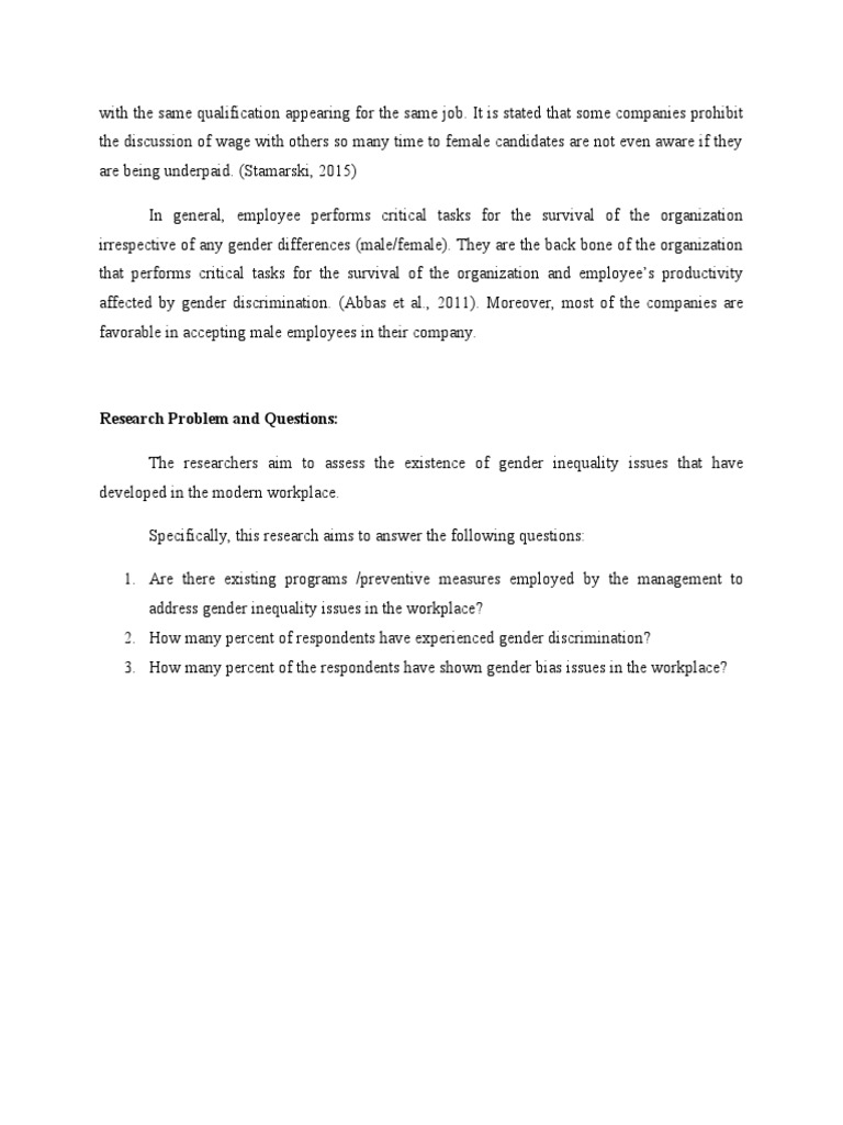 Research Problem and Questions | PDF | Career & Growth | Business