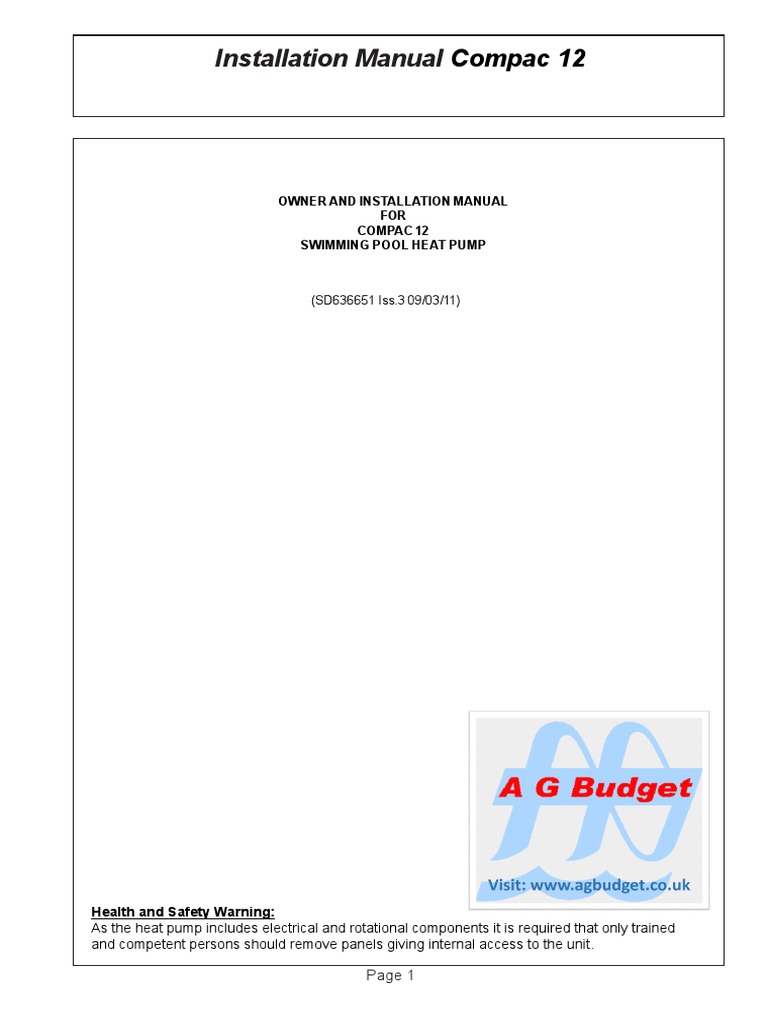 Compac 12 Heat Pump Installation Guide | PDF | Heat Pump | Thermostat