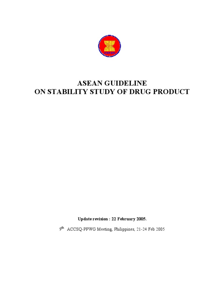 ASEAN Stability Guideline PDF Topical Medication Shelf Life