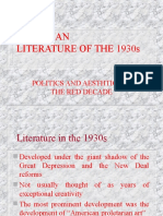 American Literature of The 1930S: Politics and Aesthtics in The Red Decade