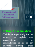 Evidence: Presentation of Testimonial Evidence (Cont.)