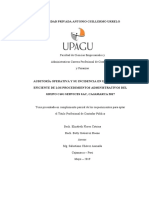 Auditoría Operativa y Su Incidencia en Una Ejecución Eficiente de Los Procedimientos Administrativos Del Grupo C&G Services Sac, Cajamarca 2017