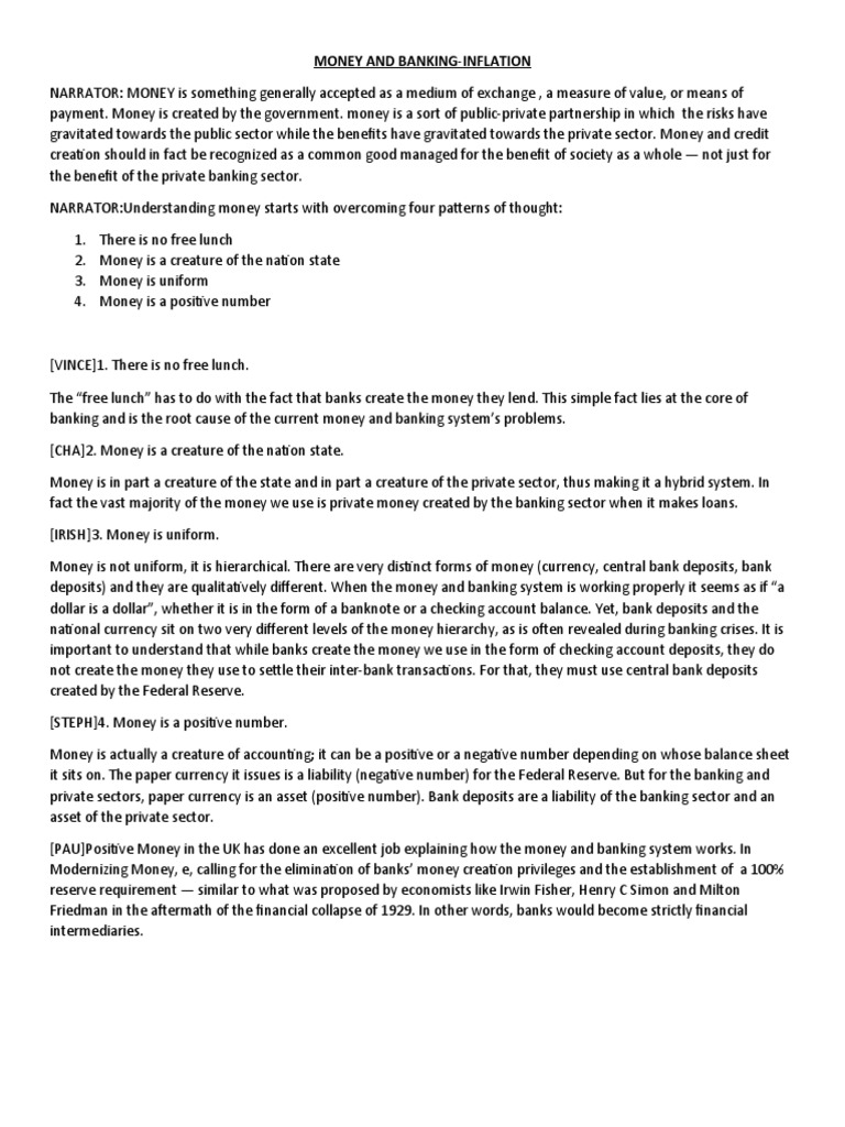 Money and Banking-Inflation | Download Free PDF | Money | Banks