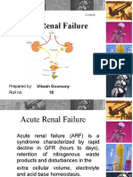 Acute Renal Failure: Prepared By: Vikash Goomany Roll No