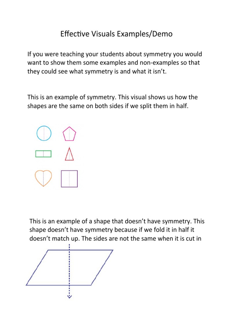 Symmetry Visuals: Examples & Non-Examples | PDF | Career & Growth