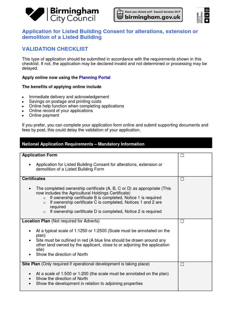 Listed Building Consent Application Guide | PDF | Government | Business