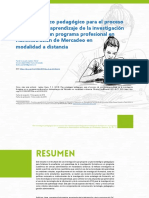 Plan Estratégico Pedagógico para El Proceso de Enseñanza-Aprendizaje de La Investigación Formativa en Un Programa Profesional en Administración de Mercadeo en Modalidad A Distancia