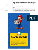 Mario Birthday Invitation and Envelope: You Re Invited!
