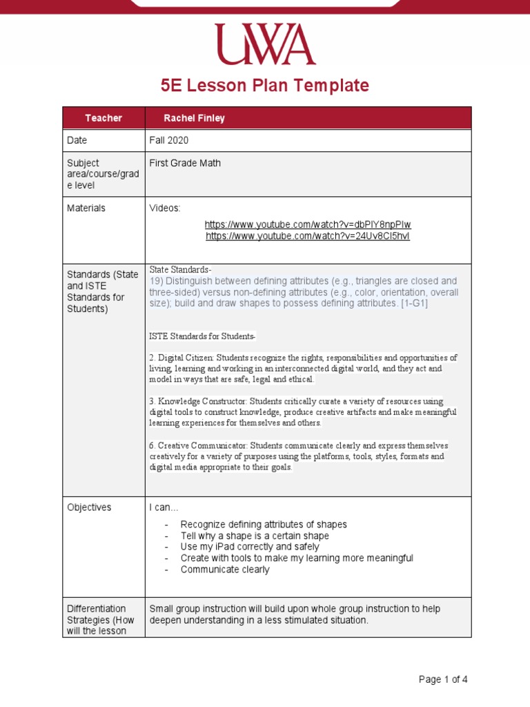 Non-Defining Attributes in Shapes Lesson | PDF | Shape | Triangle