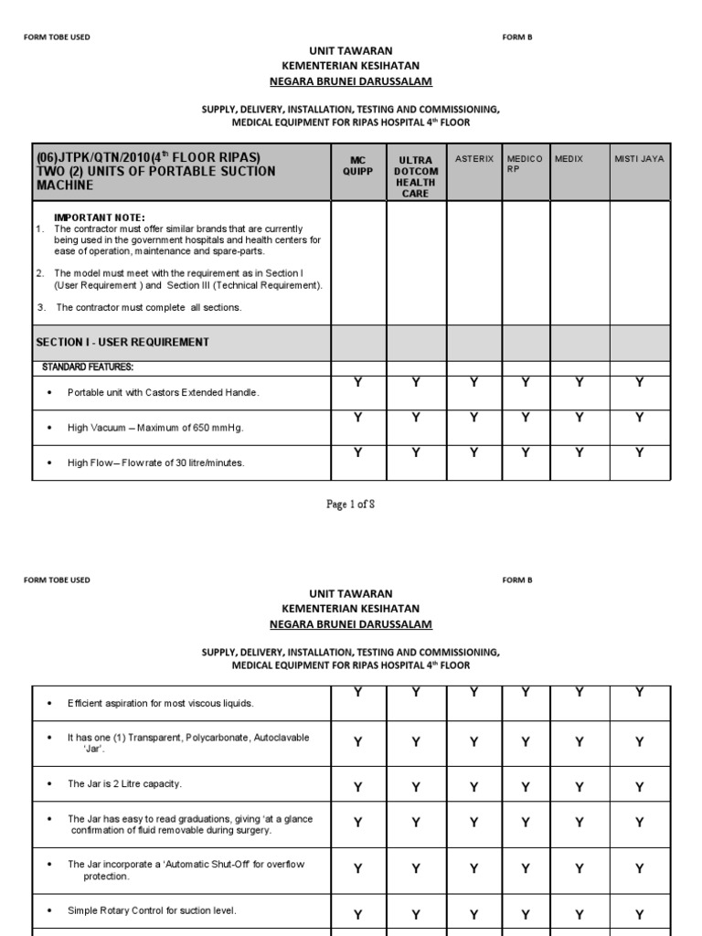 Medical Equipment Tender for RIPAS Hospital | PDF | Medical Device ...