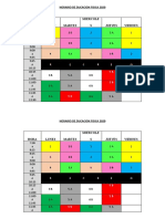 Horario de Ducacion Fisica 2020: R E C R E O 5 B