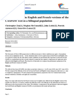 Comparison of The English and French Versions of The Casper® Test in A Bilingual Population