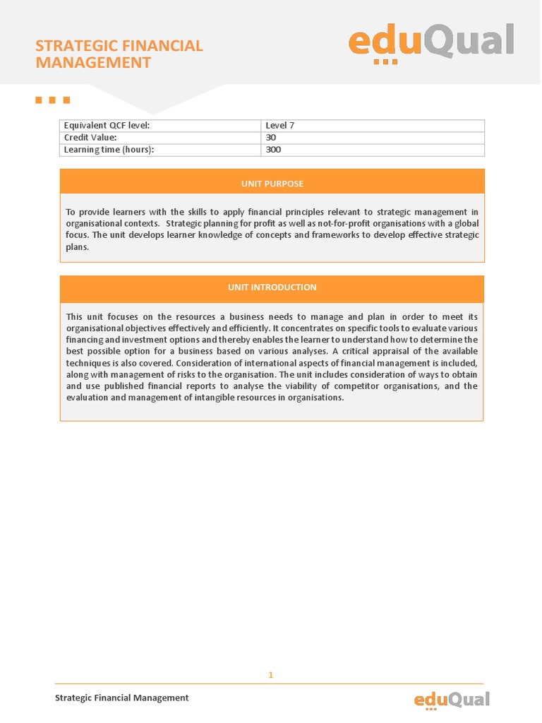 Strategic Financial Management Goals | PDF | Capital Budgeting | Risk