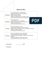 SEO Rubric for Evaluating Flyer Design and Content