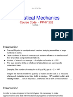 Statistical Mechanics: Course Code - PPHY 302