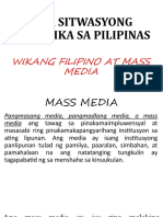 Wikang Filipino at Mass Media