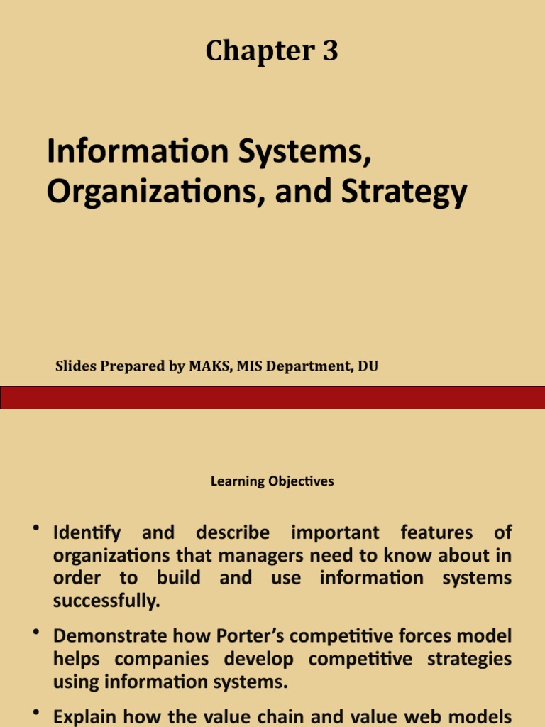 Information Systems and Organizational Strategy | PDF | Competitive ...