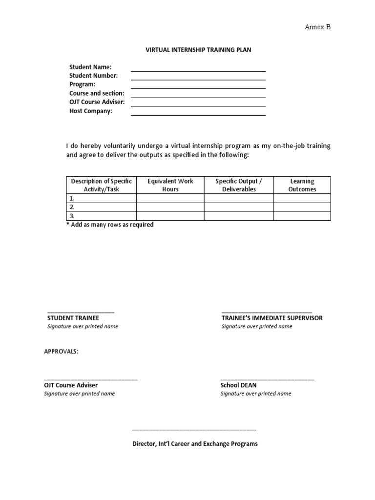 Training Plan Form | PDF | Business | Finance & Money Management