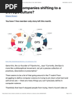 Why Are Companies Shifting To A DevOps Culture? - by Shane Shown - Dec, 2020 - Medium