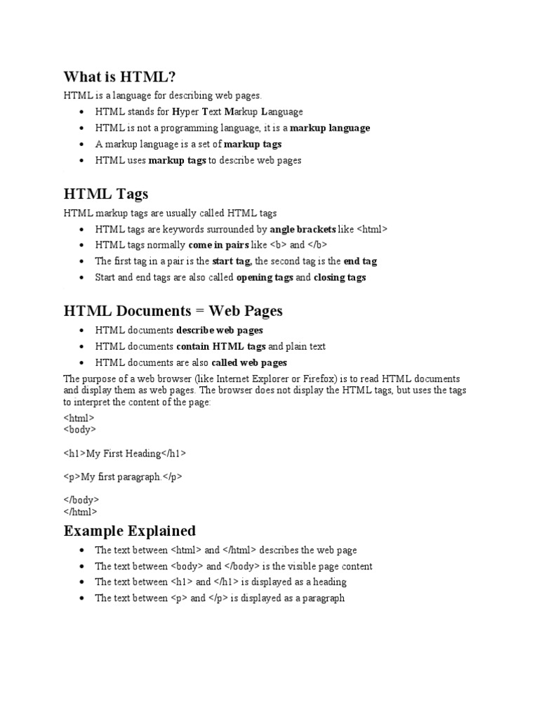 What Is HTML? | PDF | Html Element | Html