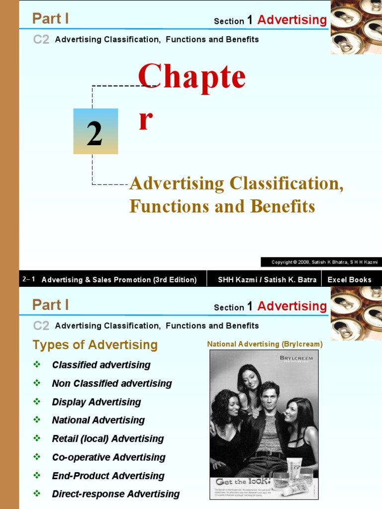 Chapte R: Advertising Classification, Functions and Benefits | PDF ...