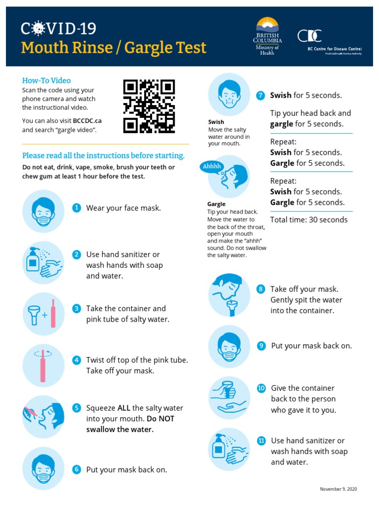 COVID 19 Gargle Instructions PDF Dentistry Mouth