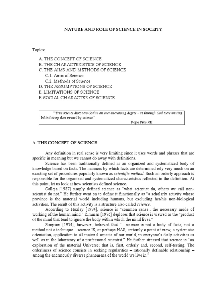 Science's Role in Society Explained | PDF | Theory | Science