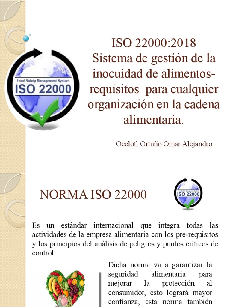 ISO 22000 2018 Sistema de Gestión de La Inocuidad de Alimentos ...