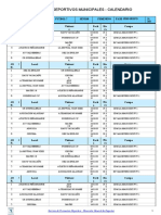 Calendario Senior Femenino 2019 - 2020