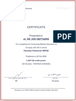 Certificate: Dr. Dr. Kiki Seftiarni