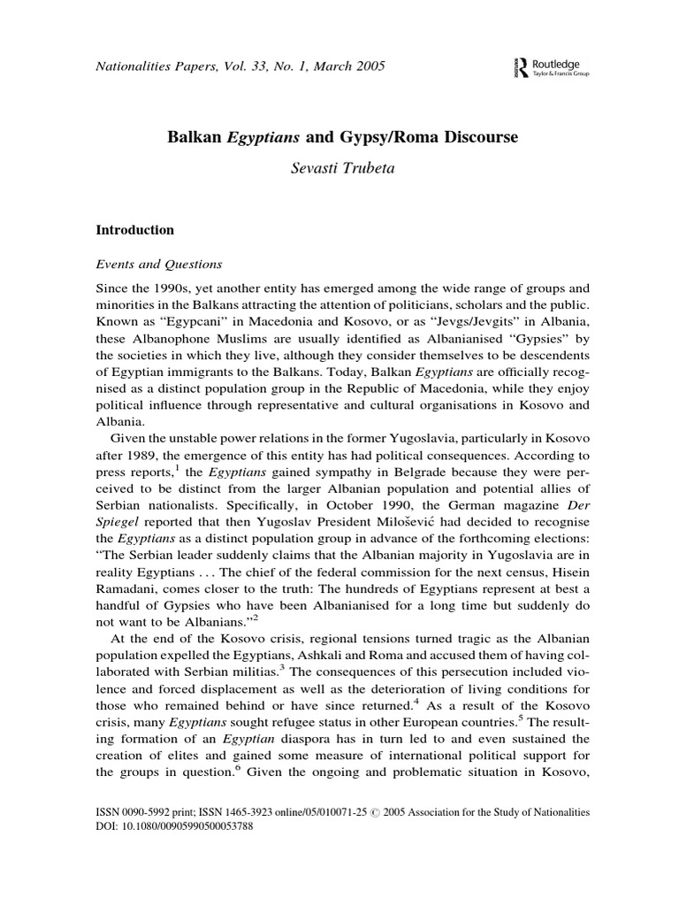 Balkan Egyptians and Gypsy Roma Discourse | PDF | Romani People | Kosovo