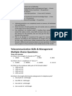 Telecommunication Skills & Management Multiple Choice Questions