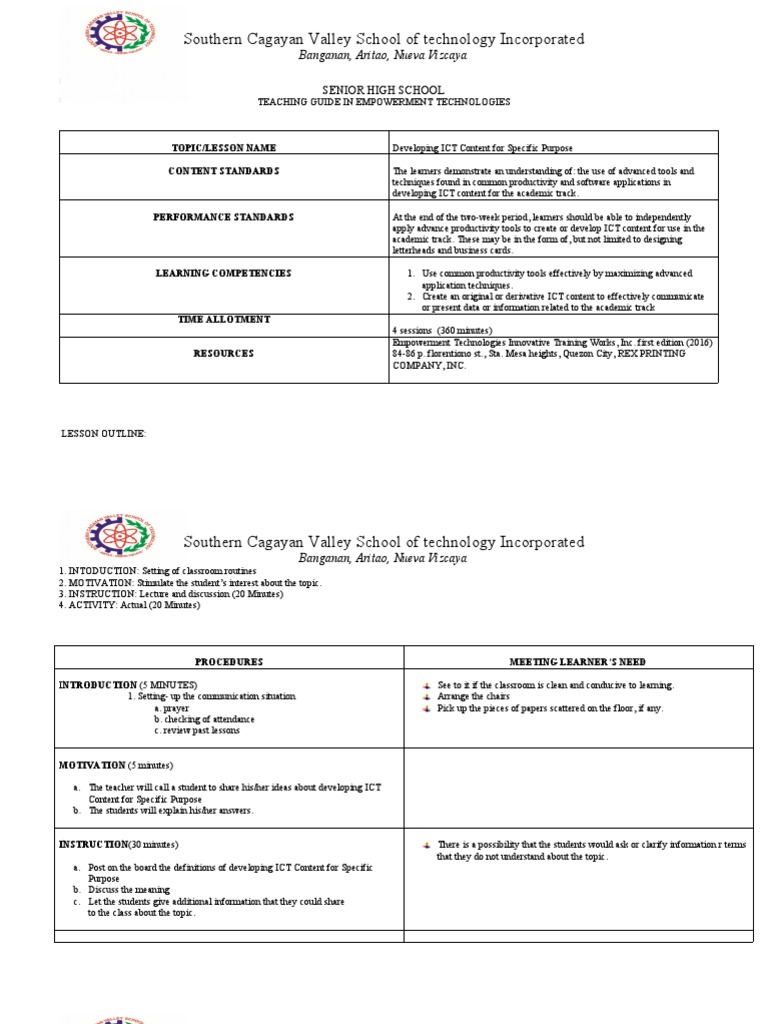 ICT Content Development Guide | PDF | Educational Technology ...