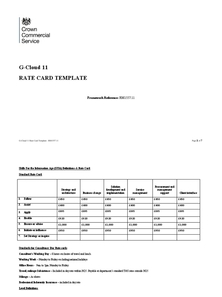 Sfia Rate Card 2019 05 22 1504 PDF Supply Chain Leadership